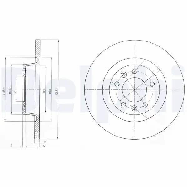 DELPHI BG4085 | Disk Arka Peugeot Expert Tepee Fiat Scudo III Jumpy III 1 6 Hdi 2 0 Hdi 07