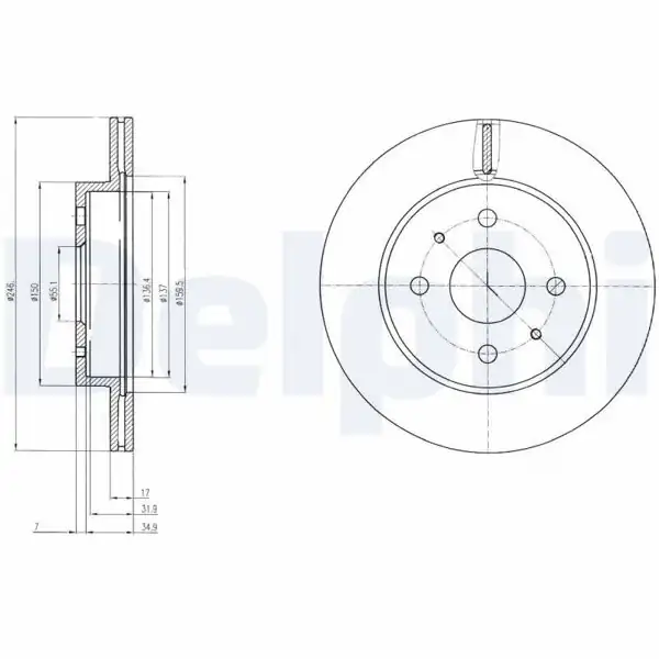 DELPHI BG4128 | Disk On 05-Sirion 1.0-1.3-1.5 07-Coure-Su.Justy 1.0 | 1 Adet