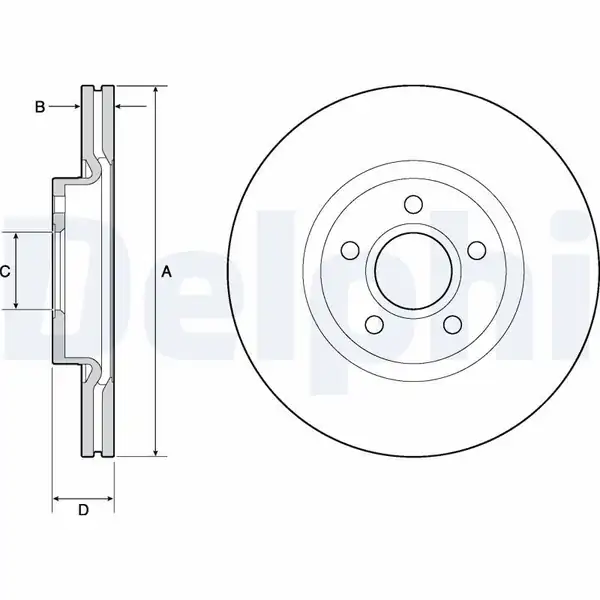 DELPHI BG4676C | Ön Fren Disk Ayna Volvo V40 525 526 T2 15 15 16 İnç 1 Adet
