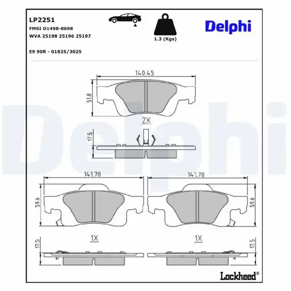 DELPHI LP2251 | Fren Balatası