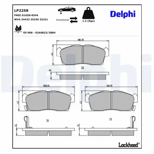 DELPHI LP2258 | Fren Balatası