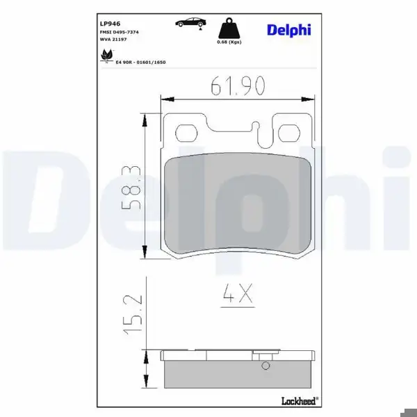 DELPHI LP946 | Fren Balata Arka Mercedes E Serisi W210