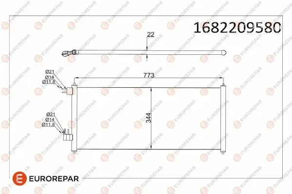 Eurorepar 1682209580 Klima Radyatörü Ford Transit Tourneo Connect 1 8 TDCI 02 13