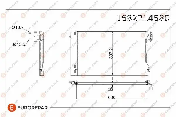 Eurorepar 1682214580 Klima Radyatörü Bmw 1 E81 E82 3 E90 E93 Z4 E89 X1 E84 05 15 N43 N45 N46 N51 N52 N53 M3