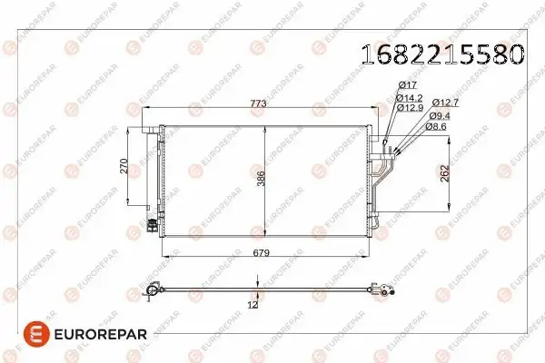 EUROREPAR 1682215580 | Klima Radyatörü Kia Sportage III (SL) / Hyundai ix35 (LM, EL, ELH)