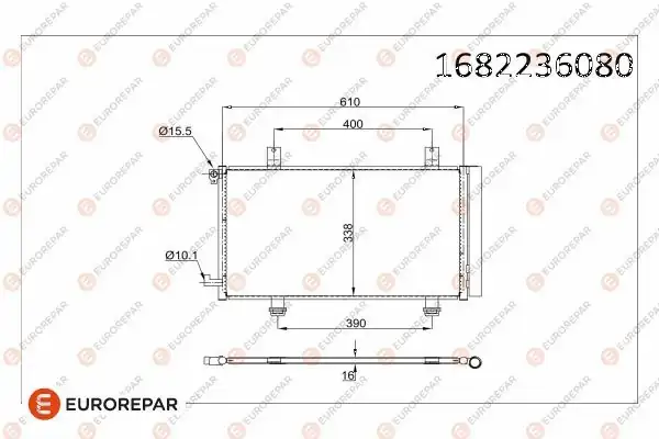 EUROREPAR 1682236080 | Klima Radyatörü Suzuki SX4 (EY,GY) Fiat Sedici (189_)