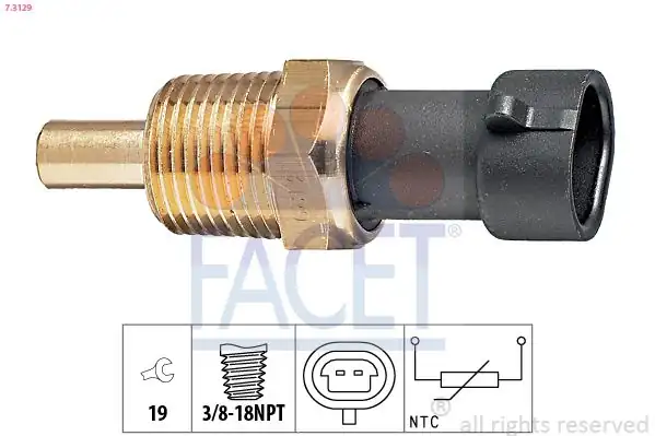 FACET 7-3129 | Motor Isı Sensörü Opel Astra G Combo C Y17dt