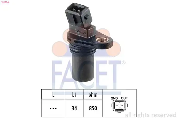 FACET 9.0354 | Şanzıman Devir Sensörü Smart Fortwo Coupe (450) 04 > 07 Roadster Coupe (452) 03 > 05 Cabrıo (450) 01 > 04