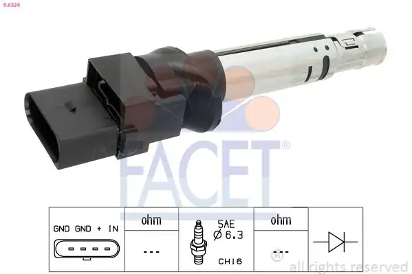 FACET 9-6334 | Ateşleme Bobini VW Audi Touareg Q7 Cayenne 3 2
