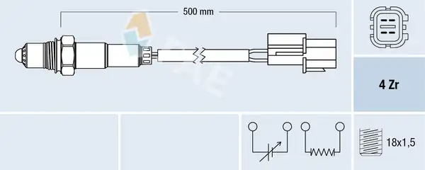 FAE 77344 | Oksijen Sensörü Chevrolet Aveo Kalos 1 2 8v Kare Soket