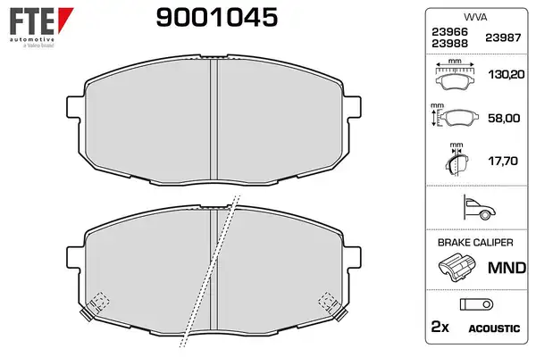 FTE 9001045 | Fren Balatası Ön Hyundai İ30 07 12 Kia Ceed 07 12 Carens 02 06 1305818