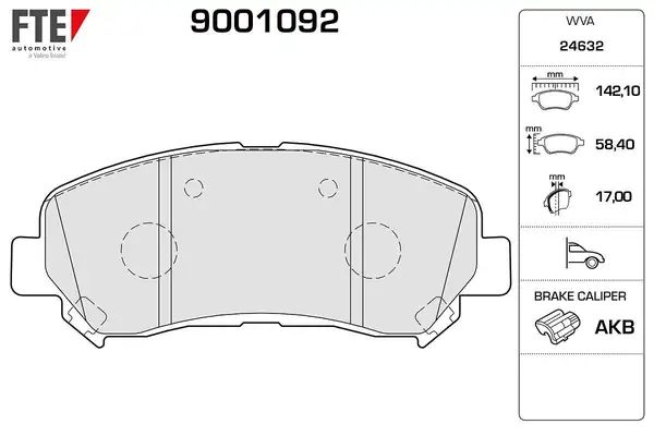 FTE 9001092 | Ön Fren Balatası Nissan Qashqai 1 6 2 0 2 0 4x4 1 5 dCi 02 07