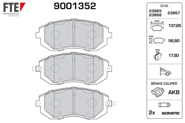 FTE 9001352 | Ön Fren Balatası Subaru Impreza 00 08 Legacy 02 08 Brz 12 Forester 02 08 Toyota Gt86 12