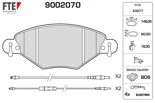 FTE 9002070 | Ön Fren Balatası Citroen C5 1 6 Hdi 1 8 16v 2 0i 16v 00