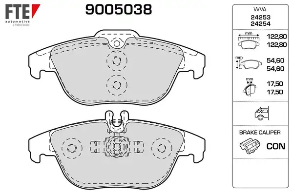 FTE 9005038 | Fren Balatası Arka X204 08 15 W204 07 14 S204 07 14 C207 11 16 A207 10 16