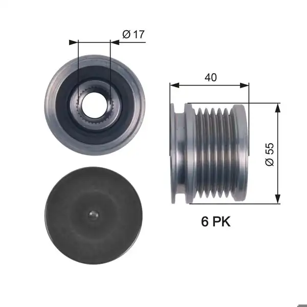 GATES OAP7114 | Alternatör Kasnağı Porter T5 2.0 TDI