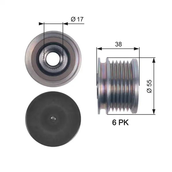 Gates Oap7124 Alternatör Kasnağı Citroen C4 C5 Ds3 Ds4 1 6vti 1 6thp 08 Peugeot P207 P308 P508 07