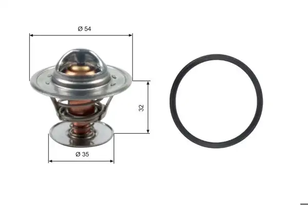 GATES TH13684G1 | Termostat 84°C (VW: Golf III 1.4 1.6 Polo 85-94 Vento 91-98)