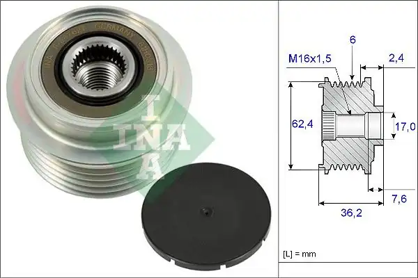 İna 535023810 Alternatör Kasnağı Toyota Yaris 1 4 D4d 05 12 1635999