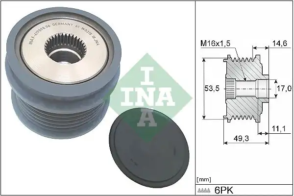 İna 535036410 VW Caddy Golf VII Passat T Roc Alternatör Kasnağı 04l903021k