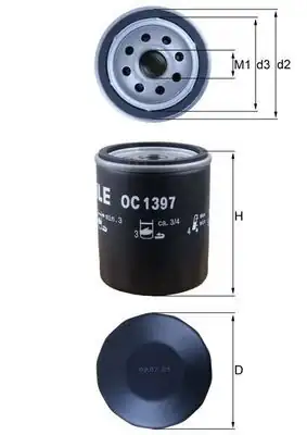MAHLE OC1397 | Yağ Filtresi Peugeot Boxer-Expert / Citroen Jumper-Jumpy 2.0 BlueHDi Euro6 2016 >