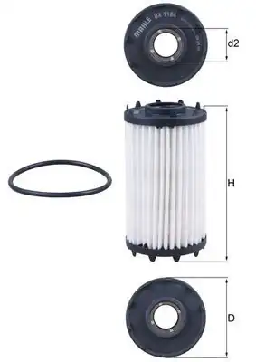 MAHLE OX1184D | Yağ Filtresi VW Touareg 18- Audi A4 16-A6 19-Q7 16-Q8 19- Porsche Cayenne 17-