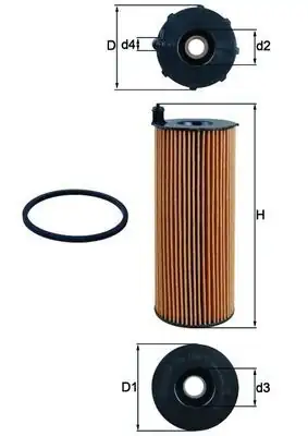 MAHLE OX196-1D | Yağ Filtresi VW Touareg Audi A4 A5 A6 A8 Q5 Q7 Cayenne 2 7 4 2 TDI 04 10