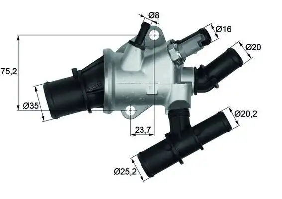 MAHLE TI15588 | Termostat Termostat 88 C Komple Alfa Romeo 147 1 9jtd