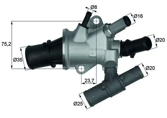 MAHLE TI16888 | Termostat 88°C Fiat Doblo/Stilo/Marea/Bravo/Brava/147/156/166/Lybra 1.9 JTD