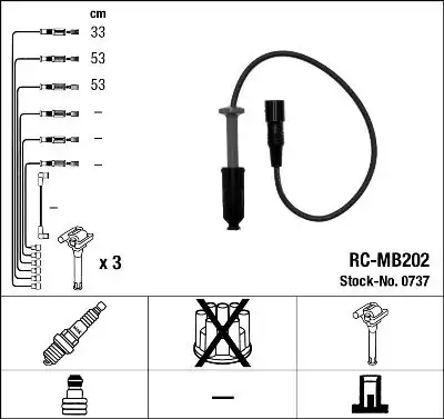 NGK 0737 | Buji Kablo Seti Mercedes M104.994 W140 W210 Zef987