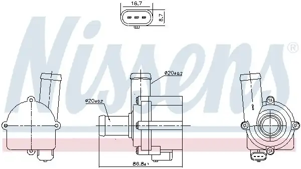 NISSENS 832121 | Ek Su Pompası (VW Passat 13-Audi A4 13-A5 12 -)