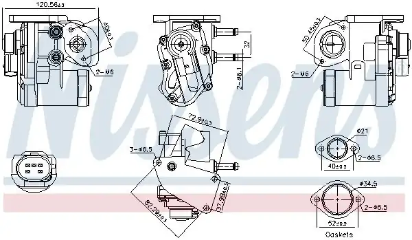 NISSENS 98236 | Egr Valfi VW Golf 04 09 Passat 06 11 Audi A3 04 08 Skoda Octavia 04 08 Bag Blp BLF