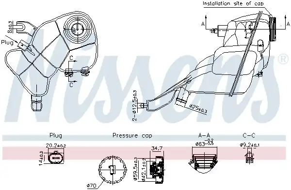 NISSENS 996204 | Genleşme Tankı Mercedes W221 C216 Su Deposu 221