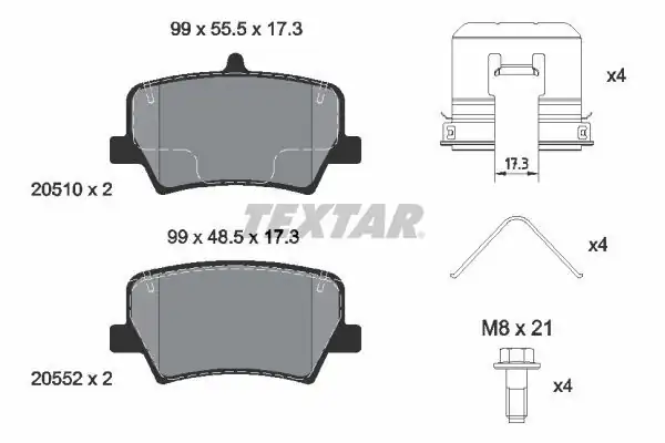 TEXTAR 2051001 | Fren Balatası Volvo Xc40 2017 Arka