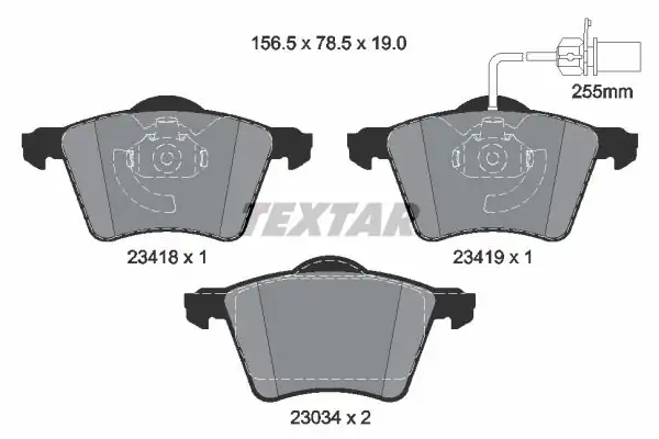 TEXTAR 2341801 | Fren Balatası Ön Sharan Galaxy Alhambra