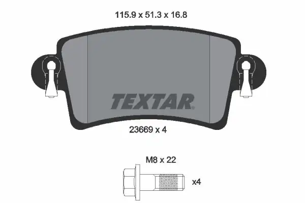TEXTAR 2366901 | Fren Balatası Opel Movano A Master II Arka