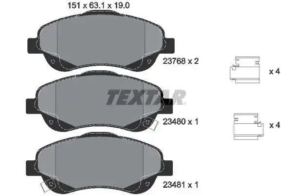 TEXTAR 2376802 | Fren Balata Seti Avensis 03 08 Ön
