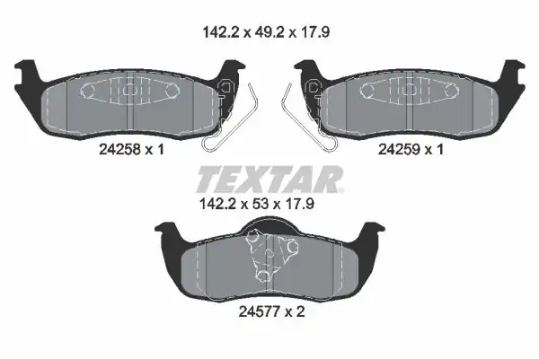 TEXTAR 2425801 | Fren Balatası G Cherokee Wh Wk 3 0 Arka Fişli Jeep Commander Chrysler Bm 05