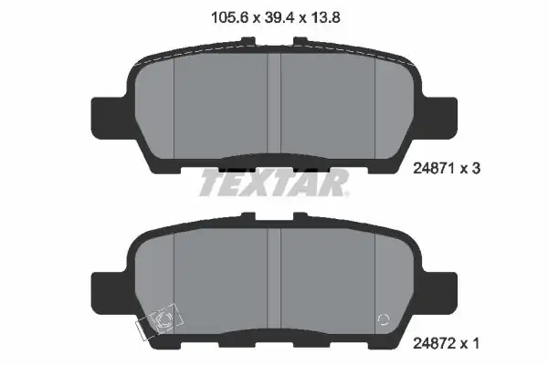TEXTAR 2487101 | Fren Balata Seti Qashqai J10 X-Trail T30 T31 01 13 Juke F15 10 14