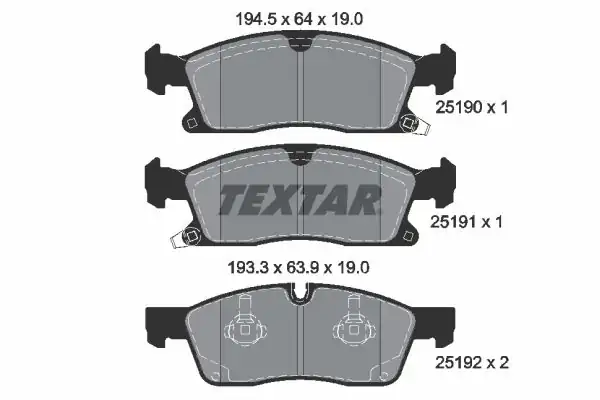 TEXTAR 2519002 | Textar / Fren Balatası