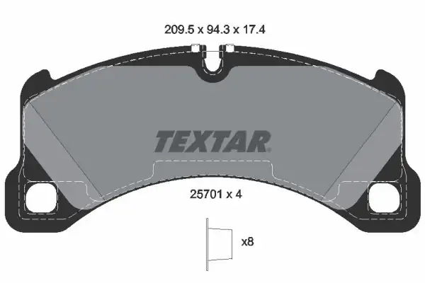 TEXTAR 2570101 | Fren Balatası Ön Porsche Macan