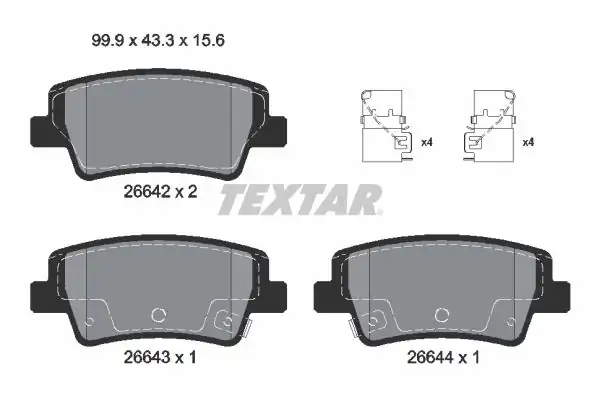 TEXTAR 2664201 | Arka Fren Balatası Hyundai Elantra 2020 İ20 2020 1 6 T-GDI
