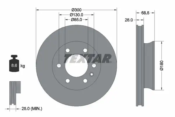 TEXTAR 92301203 | Fren Diski Spr Ön 906 907 Crafter 2 Adet