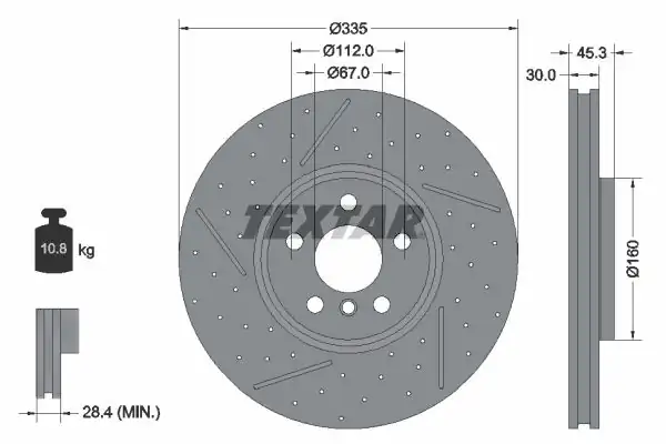 TEXTAR 92317105 | Textar Fren Diski R 54 55 56 57 60 Ön Tek