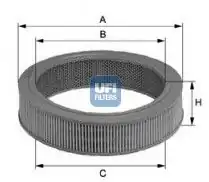 UFI 27.155.00 | Filtre Hava-(Toyota Corolla 83 / 87 Ae82 / Corona 85 / 87 At151-At161)