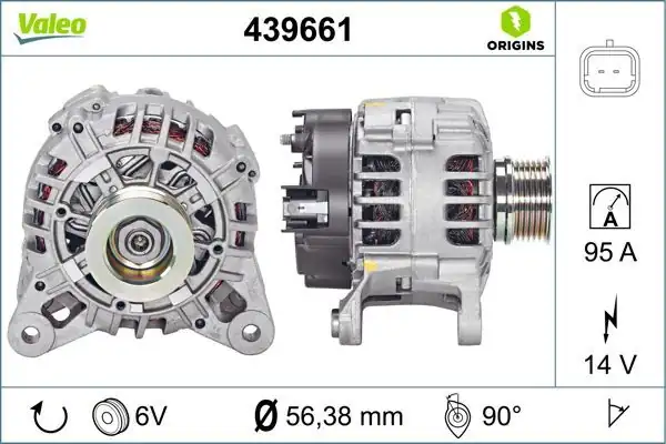 Valeo 439661 Alternatör 12 V 90a Dacia Dokker 1 6 16v 12 Logan 1 4 10 Sandero 1 4 10 1625052