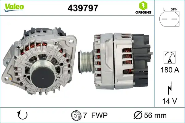 Valeo 439797 Alternatör 14v 180a Fiat Ducato 06 Iveco Daily 11 35s13 Start Stop