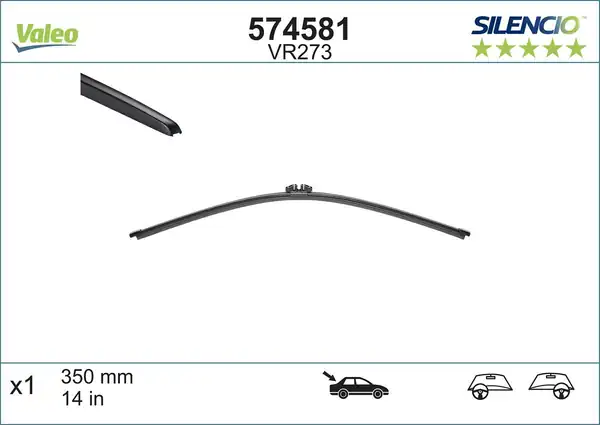 Valeo 574581 Arka Silecek 350mm VW Touareg Audi A3 Q3 Bmw X1 F48 13