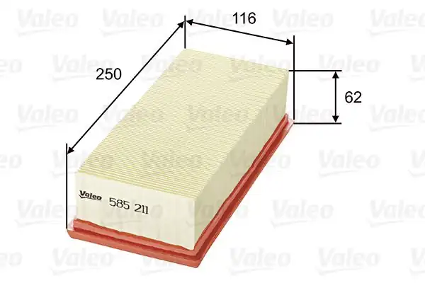 Valeo 585211 Hava Filtresi Mitsubishi Colt 1 3 1 5 04 Smart Forfour 1 1 1 5 04 06