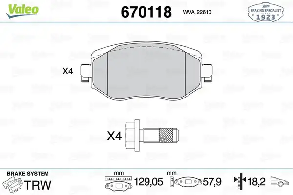 Valeo 670118 Ön Fren Balatası Renault Megane IV 1 2 1 3 Tce 1 5 dCi 1 6 16v 16